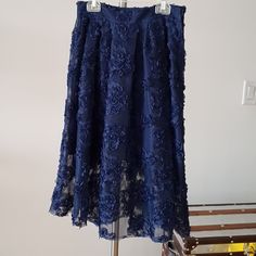 Floral Skirt To Matching Top. Both Can Be Worn Alone Or Separate. Easy To Hem If Needed. Top Shown Is Sold Separately. Necklace Not Included. Blue Mini Skirt For Evening, Fitted Blue Skirt From H&m, Fitted Blue Skirt By H&m, Blue Relaxed Maxi Skirt For Party, Blue Maxi Skirt For Spring Party, Blue Relaxed Fit Maxi Skirt For Party, H&m Relaxed Lined Skirt, H&m Elegant Mini Skirt For Summer, Blue Formal Maxi Skirt For Spring