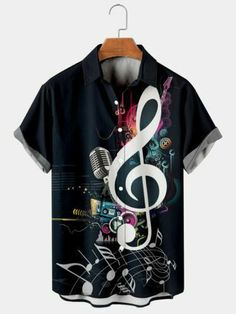 Please contact us if there are any errors. We will try to solve it for you. My Store Fulrate31 Mens Music Note Microphone Print Casual Breathable Short Sleeve 3D Hawaii Shirt Please contact us if there are any errors. We will try to solve it for you. Please contact us if there are any errors. We will try to solve it for you. All of our Hawaiian shirts are custom-made-to-order and handcrafted to the highest quality standards. 100% Woven Polyester Fabric, offers outstanding durability, insulation, Black Short Sleeve Music-themed Shirt, Black Music-themed Short Sleeve Shirt, Hawaiian Man, Men Street Outfit, Music Symbol, Oversized Clothing, Summer Shirts Men, Cool Music, Hawaiian Men