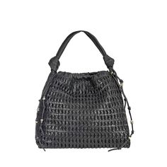 Woven leather shoulder bag, large size Snap top and coulisse closure Top leather handle, 48 cm / 18.89" Inside: linen lining, one zip pocket and one leather pocket with snap closure Dimensions: H.32 x W.42 x D.14 cm / 12.99" x 16.53" x 5.51" Handmade bag, made in Vigevano (Italy) Henry Beguelin Bag BD5740 Canotta Arricciata L Intr. Bambù