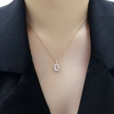 ◈ Diamond Fine Jewelry ◈ ♥This stunning necklace features 8x6 mm AAA Natural Oval Morganite and 0.14 round cut diamond. This high quality diamond can be beautifully set in a solid 14k Rose gold. This Necklace is perfect for everyday use and can be a lovely gift for any occasion! ♥ The Morganite that we use is the pink version of Beryl, a mineral that can be made into other well-known gems such as emerald and aquamarine. Morganite is best known for its ability to display peace, joy, and inner pea Oval Rose Gold Clavicle Chain Jewelry, Formal Rose Gold Oval Pendant Necklace, Rose Gold Oval Pendant Necklace For Anniversary, Classic Rose Gold Oval Pendant Necklace, Rose Gold Oval Necklace For Anniversary, Morganite Necklace, Real Diamond Necklace, Morganite Pendant, Necklace Everyday