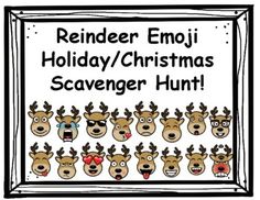 reindeer emoj holiday / christmas scavenger hunt