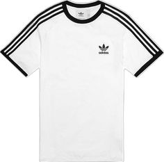 Sportswear Tops For Spring, Sportswear Tops With Three Stripes For Spring, Spring Sportswear Top With Three Stripes, Classic Streetwear Tops With Three Stripes Branding, Classic Tops With Three Stripes Branding For Streetwear, Classic Three Stripes Tops For Streetwear, Sportswear Top With Three Stripes And Relaxed Fit, Adidas White Tops With Contrast Stripes, Relaxed Fit Sportswear Top With Three Stripes