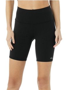 color BLACK Size Small Compressive Moisture-wicking Biker Shorts With 5-inch Inseam, Alo Yoga Athletic Shorts With Built-in Shorts For Workout, Alo Yoga Compression Activewear For Running, Alo Yoga Compressive Moisture-wicking Activewear, Alo Yoga 4-way Stretch Moisture-wicking Activewear, Alo Yoga Moisture-wicking 4-way Stretch Activewear, Compressive High Waist Biker Shorts For Workout, High Waist Compressive Biker Shorts For Workout, Alo Yoga Gym Activewear