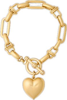 Classic Gold Heart Bracelet For Everyday, Gold Classic Heart Bracelet For Everyday Wear, Classic Gold Charm Bracelet With Heart, Everyday Gold Chain Bracelet With Heart Charm, Gold Chain Bracelet With Heart Charm, Gold Link Bracelet With Charms, Everyday Gold Bracelet With Heart Charm, Gold Heart Bracelet For Everyday, Gold Heart Pendant Bracelet For Everyday