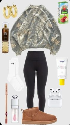 #backtoschooloutfits Lecture Outfits, Outfit Inspo Layout, Camo Sweatshirt Outfit, Winter Arch, Practical Outfits, Traje Cowgirl, Outfit Shuffles, Casual Country Outfits, Preppy Fall Outfits