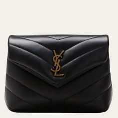 Authentic Ysl Saint Laurent Loulou Toy Strap Bag In Matelass "Y" Leather In Black! In Like New, Mint Condition!!! It Comes With Detachable/Adjustable Strap, Authentication Card, Dust Bag, And All The Black Cards And Booklet! Monogram Saint Laurent Bag With Front Flap Decorated With Metal Interlocking Ysl Initials, Y-Quilted Overstitching And Featuring A Removable Leather Shoulder Strap, 100% Calfskin Leather Dimensions : 20 X 14 X 7,5 Cm / 7.8 X 5.5 X 2.9 Inches Shoulder Strap Drop: 57 Cmbronze- Black Cards, Ysl Saint Laurent, Quilted Shoulder Bag, Strap Bag, Black Card, Saint Laurent Bag, Metallic Logo, Metal Hardware, Bag Straps