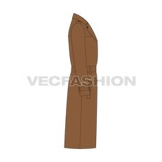 Brown Military Style Outerwear For Work, Sketch It, Detailed Illustration, Classic Trench Coat, Vector Sketch, Notch Collar, Fashion Flats, Brown Color, Trench Coat