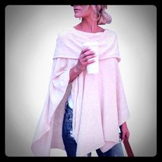 New Item Super Cute Lightweight Autumn Asymmetric Sweater Women Poncho Pullover Sweater!! Perfect Over Your Favorite Jean's Or Leggings!! Please Feel Free To Make An Offer Or Bundle For Best Price One Size Cape Top For Winter, Casual White Cape For Fall, Casual One Size Cape Top, Cream Cape Poncho For Winter, Oversized Cape Top In Casual Style, Casual Cream Long Sleeve Poncho, Cozy White Batwing Sleeve Tops, Oversized Winter Cape Top, White Cozy Batwing Sleeve Tops