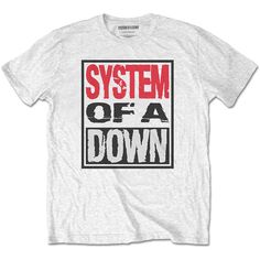 An official licensed System Of A Down Unisex Tee featuring the 'Triple Stack Box' design motif. This high quality t-shirt design is available in the white colorway. Classic unisex fit soft-style cotton tee with crew neck and short sleeves. Prog Metal, System Of A Down, Music Genre, Band T Shirts, High Quality T Shirts, White T Shirt, Box Design, Tshirts Online