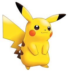 the pikachu is sitting on its hind legs