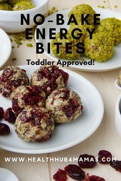 no - bake energy bites toddler approved with cranberries and raisins