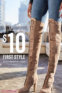 Hey Girl! The Fall Sale Is Here - Get Your First Pair of Over The Knee Boots for Only $10! Take the 60 Second Style Quiz to get this exclusive offer! Female Boots, Fold Over Boots, Long Shoes, Fall Fashions, Fall Sale, Boots High, Hey Girl, Shoe Closet