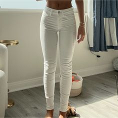 New With Tags, Stretchy And Soft Jeans White, Jeans Color, American Eagle Outfitters Jeans, Colored Jeans, White Jeans, American Eagle Outfitters, American Eagle, Tights, Color White