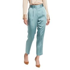 Reiss Elyssah Satin Trouser In Blue Are Expertly Crafted From Satin, And Are Perfect For A Chic Workplace Look. These Trousers Are Tailored Into A Straight Leg Silhouette, Detailed With A Pleat Through The Front And Completed With Slash Pockets And Belt Loops. Chic Blue Silk Pants, Blue Silk Pants For Work, Elegant Silk Pantsuit With Straight Pants, Elegant Silk Ankle-length Pants, Elegant Silk Trousers Pantsuit, Silk Ankle-length Formal Bottoms, Elegant Silk Pantsuit With Trousers, Elegant Silk Pantsuit, Formal Silk Ankle-length Pants