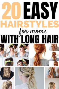 20 Easy Hairstyles for Moms With Long Hair – Habitat for Mom Easy Hairstyles For Moms, Hairstyles For Moms, Easy Mom Hairstyles, Easy To Do Hairstyles, Easy Hairstyles Quick, Easy Hairdos, Bangs Hairstyles, Fast Hairstyles