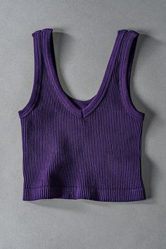 This comfortable stretchy tank doubles as the cutest top and layering piece, perfect for every day! 95% Nylon, 5% Rayon Daisy Purple, Elegante Casual, Purple Tank, School Looks, Crop Tank Top, Layering Pieces, Cropped Tank Top, Dark Purple, Crop Tank