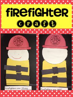 a firefighter craft made out of construction paper