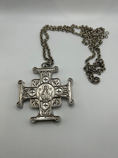 Pectoral priest cross with chain and Virgin Mary Oranta, chest cross, orthodox priest cross and necklace, religious church gift for priest Chest cross for priest.  Size: 9 x 8 cm Can be a great gift for orthodox priest. PLEASE, PAY ATTENTION: check availability before order. Production time 2-4 weeks. Please, check the availability before the order. Standard delivery abroad takes 2-3 weeks. So if You need a product from our shop as a gift for a special event, please, be ready that the whole proc Traditional Silver Cross Necklace, Traditional Cross Necklace With Large Pendant, Traditional Cross Pendant Necklace With Large Pendant, Gift Cross Necklace With Large Pendant, Traditional Necklace With Large Cross Pendant, Cross Necklace With Large Pendant As A Gift, Large Pendant Cross Necklace As Gift, Large Pendant Cross Necklace For Gift, Spiritual Cross Necklace With Large Pendant