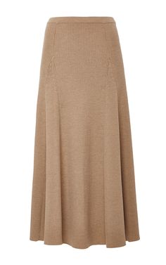 Merino Wool Ribbed Flared Skirt by ROSETTA GETTY Now Available on Moda Operandi Rosetta Getty, New West, Italian Fabric, Flared Skirt, Long A Line, Flare Skirt, Moda Operandi, Fashion Collection, Wardrobe Staples