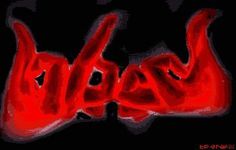 the word dead written in red ink on a black background