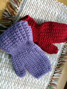 Crocheted mittens for ages 5-7.  Buy 2 pair because you know they will loose them.  Long cuff for keeping the snow and cold out. Please notify seller if a return  is needed within 10 days. Winter Crochet Crafts With Yarn, Crocheted Mittens, Crochet Mittens, Mitten Gloves, The Snow, 10 Days, Cuff, Etsy Uk, Crochet