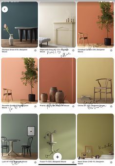 different types of chairs and tables in various colors