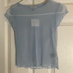 This Light Blue Mesh American Eagle Top Is Perfect For Spring And Summer, It Can Be Used As A Top For The Day Or For A Swimsuit Cover Up Top! Brand New With Tags Sheer Blue Top For Summer, Sheer Blue Summer Tops, Sheer Blue Tops For Summer, Blue Sheer Top For Spring, Sheer Blue Tops For Spring, Casual Blue Sheer Top, Chic Blue Sheer Top, Light Blue Crop Top, American Eagle Top