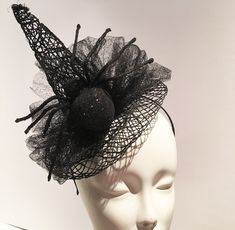 Witches hat- Halloween Fascinator- Witch top hat- spider hat. Hello,            This hat is what the best dressed witch is wearing for the fall 2023 season!  Start with a black mini straw hat base. A sparkle spider is placed on the hat along with sparkle net that will hold their shape from year to year. (I love sparkle)  Cast a spell with this black magic number!  -------------------------------------------------- I ship US I ship US Postal Service.  USA DOMESTIC CHOICES  (From mailed date in bu Witch Fascinator, Mini Straw Hat, Halloween Fascinator, Spider Hat, Costume Spider, Halloween Hat, Hat Fascinator, Witch Halloween Costume, Hat Base