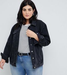 Denim Jacket Outfits, Black Denim Jacket Outfit, Affordable Plus Size Clothing, Outfits For Fall, Black Jean Jacket, Jean Jacket Outfits, Denim Jacket Outfit, Look Plus Size, Dress With Jean Jacket