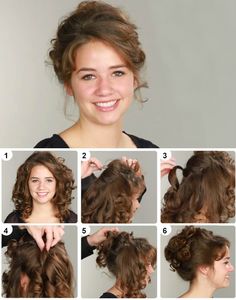 Simple Curled Updo #hairstyle to give you #perfectlook this #newyearparty. Easy Victorian Hairstyles, Curled Updo Hairstyles, 1800s Hairstyles, Regency Hair, Regency Hairstyles, Regency Costume, Historical Hairstyles, Updo Hairstyles Tutorials, Edwardian Hairstyles