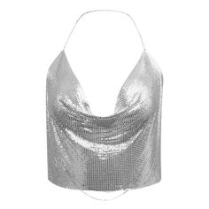 PRICES MAY VARY. ⭐️Deep V metal mesh top is made of metal sequins. The size can be adjusted according to the chain of the clothes, so that it can better fit its body. ⭐️Silver top have a glittering effect on you, and it will be more dazzling under the illumination of different colors. ⭐️ The metallic sequin glitter vest will make this one of your favorite tops.Top is short and above belly very sexy. ⭐️It fits many different occasions, you could wear it when you're in night club party, dance part Glitter Vest, Body Chain Fashion, Chainmail Top, Backless Halter Top, Glitter Top, Silver Top, Metal Straps, Silver Tops