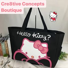 New Hello Kitty Pvc Extra Large Shoulder Tote Bag Size: L:14.9 X W: 19.6 X D:5.5 Inches 3 Styles Available (One Per Listing Price) -Durable Waterproof -Shoulder Shopping Bag -Large Capacity For Travel -Foldable Hello Kitty Bags, Tote Bag Size, Hello Kitty Pink, Shoulder Tote Bag, Large Tote, Shoulder Tote, Large Bags, Extra Large, Hello Kitty