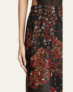 Saint Laurent chiffon skirt in floral motif    Mid waist    Knee length    Pencil silhouette    Silk    Made in Italy Floral Print Flared Evening Skirt, Evening Flared Skirt With Floral Print, Evening Floral Print Flared Skirt, Silk Floral Print Flowy Maxi Skirt, Floral Print Flowy Evening Skirt, Flowy Floral Print Evening Skirt, Evening Floral Print Flowy Skirt, Evening Flowy Floral Print Skirt, Summer Evening Skirt With Floral Print