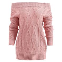 Off Shoulder Geometric Pullover Sweater - Pink - 4Y53089712 - Women's Clothing, Women's Sweaters, Women's Pullovers  #WomensPullovers #Women's #Clothing # #Women's #Sweaters # #Women's #Pullovers Pink Sweater Outfit, Fashion Preppy, Cocktail Wear, Cheap Sweaters, Fur Sweater, Buy Sweaters, Womens Fashion Edgy, Chic Sweaters, Sweaters Online