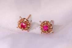 •Condition: Brand new•Center Stone: Natura Peach Red Spinel, approx 0.23ct•Side Stone: Natural white diamond, round cut (VS1 clarity and F color)  •Earrings Weight: 1.73g•Metal Purity: Optional•Sell as pair Each piece is made-to-order with care and special attention to detail. all items are made with conflict-free diamonds and gems.The item will be gift wrapped and shipped.---------------------------------------------------------Available in :14k Rose or Yellow Gold, White Gold18k Rose or Yellow Pink Ruby Earrings For Anniversary, Dainty Pink Earrings For Formal Occasions, Pink Dainty Earrings For Formal Occasions, Elegant Rose Red Earrings For Valentine's Day, Rose Gold Ruby Earrings For Gifts, Rose Gold Ruby Round Earrings, Elegant Rose Red Earrings Gift, White Diamond Earrings, Red Spinel