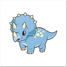 a blue dinosaur with yellow spots on it's chest