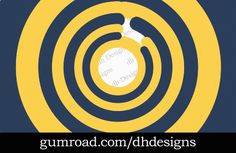 a black and yellow spiral design with the words gum road com / hddesigns