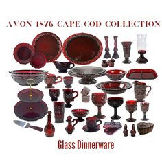 the glass dinnerware collection is red