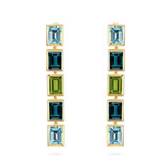 A magical combination of gemstones. These 3 Drop Earrings from our Aurora Collection feature three of our most popular gemstones, Sky Blue Topaz, London Blue Topaz and Peridot. Chosen to embody the ever changing colours of the Northern Lights, this gemstone combination is one of our favourites! Available in Yellow Gold Vermeil, these Earrings would make a fabulous addition to your Jewellery Collection. Sterling Silver, Gemstones Green Topaz, April Birthstone Jewelry, Luxury Jewelry Brands, March Birthstone Jewelry, The Northern Lights, Long Drop Earrings, Sky Blue Topaz, Pearl Jewellery Earrings, Green Gemstones