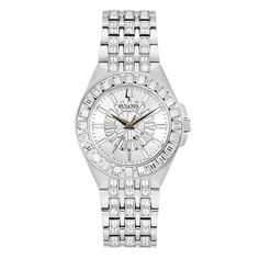 This slim Phantom women's watch from Bulova shines with a bevy of Swarovski™ crystals on the silver-tone dial and the 32mm stainless steel case and matching bracelet. Secured with a deployment buckle, the women's watch features a quartz movement and water-resistance to 30 meters. Matching Bracelet, Unisex Baby Clothes, Mens Gift Sets, Women's Watch, Surf Shop, Watch Brands, Silver Watch, Stainless Steel Bracelet, Quartz Movement