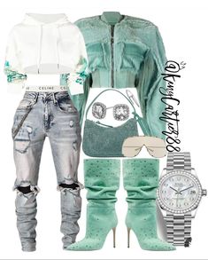 Silver Shirts Women, Hangout Fits, Silver Shirts, Tbt Instagram, Hat Jewelry, Baddie Outfit, Denim Outfits, Jeans Outfits