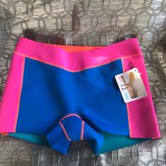 Nwt Sz M. Reverse Rule Water Sports Shorts. Stretch Multicolor Bottoms For Surfing, Stretch Blue Bottoms For Surfing, Stretch Multicolor Surfing Bottoms, Blue Sporty Activewear For Surfing, Sporty Stretch Bottoms For Surfing, Sporty Stretch Surfing Bottoms, Blue Activewear For Surfing, Moisture-wicking Fitted Surfing Shorts, Blue Swimwear With Built-in Shorts For Surfing