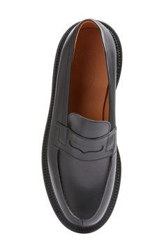 The French brand's iconic loafer is crafted by hand in Limoges, and draws its name from the 180 steps required to create this timeless apron-toe slip-on. Goodyear welt construction reinforces the enduring style kicked up with added foam for increased comfort and flexibility. Leather upper, lining and sole Made in France Designer Shoes Business Loafers With Vibram Sole And Moc Toe, Classic Platform Loafers With Rubber Sole In Calf Leather, Classic Calf Leather Platform Loafers With Rubber Sole, Classic Formal Loafers With Vibram Sole, Formal Wingtip Loafers With Vibram Sole, Moc Toe Loafers With Vibram Sole For Work, Classic Slip-on Platform Loafers With Vibram Sole, Classic Moccasins With Vibram Sole For Work, Classic Moc Toe Loafers With Vibram Sole