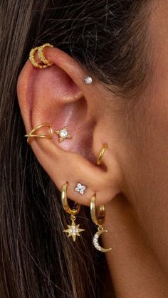 Ear Piercing Helix, Multiple Earrings, Swim Week, Multiple Ear Piercings, Miami Swim Week, Piercing Ideas, Medical Alert