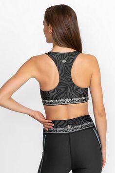 Crafted from a moisture-wicking fabric with a hint of stretch, the Bee Active Reversible Sports Bra is designed for any type of workout. Offering wide shoulder straps and a scoop neckline for comfort, this beautifully adorned bra features a unique pattern with a bold trim for an eye-catching look. Style with the Bee Active Leggings and a classic white button-down for a look that goes easily from the gym to brunch. Johnny Was Women's Bee Active Reversible Sports Bra in Lona Black, Size Small Sports Bra Pattern, Bra Pattern, Boho Chic Outfits, Pattern Blouse, White Button Down, The Bee, Active Leggings, Embroidered Jeans, Johnny Was