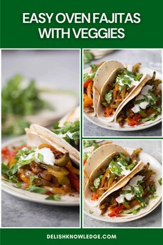 Easy Oven Fajitas with Veggies Fajitas In The Oven, Oven Fajitas, Veggie Fajitas, Nutritious Recipes, Easy Oven, Vegan Dinner, Dinners For Kids, Mexican Recipes, Vegan Dinner Recipes