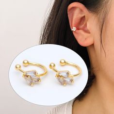 ★ High quality real gold plated brass earring clips, color not easily tarnish, lead nickel free ★ Size: 13x12mm approx. Quantity: 10pcs=5 pairs Color: gold  Material: gold plated brass  See the last picture, we have rubber covers that match this earring and comfort ears: https://www.etsy.com/listing/691605326/20pcs-rubber-covers-for-clip-on-earrings ❤ More gold plated brass items here: ❤ https://www.etsy.com/shop/Nbeads?search_query=GB ❤ More metal findings(brass, silver, alloy etc.) here: ❤ https://www.etsy.com/shop/Nbeads?section_id=6656259 Adjustable Gold Clip-on Cartilage Earrings, Adjustable Gold Clip-on Ear Cuff, Trendy Adjustable Gold Cartilage Earrings, Earring Clips, Pave Ear Cuff, Brass Items, Brass Earrings, Gold Material, Real Gold