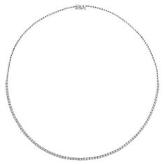 4.00 Carat Diamond Tennis Necklace G SI 14K White Gold 16 inches 100% Natural Diamonds, Not Enhanced in any way Round Cut Diamond Necklace 4.00CT G-H SI 14K White Gold, Prong style 16 inches in length, 1/10" in width 78 stones N5673-4W ALL OUR ITEMS ARE AVAILABLE TO BE ORDERED IN 14K WHITE, ROSE OR YELLOW GOLD UPON REQUEST. All Chains of Pendants and Necklaces Can be Requested in 16'' or 18'' Length. . This item is proudly handcrafted in the USA. Perfect gift on any occasion. This Item has passe Exquisite White Gold Round Tennis Necklace, White Gold Tennis Necklace With Diamond Cut Lab-grown Diamonds, Luxury Diamond White Tennis Necklace With Round Cut, Anniversary White Gold Tennis Necklace, Round Cut, Luxury White Round Tennis Necklace, Diamond Tennis Necklace, Tennis Necklace, Link Necklace, Round Cut Diamond