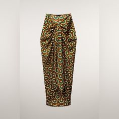 Zara Green Patterened Printed Wrap Skirt Knot Pareo Size: M (Adjustable) Can Fit Any Size From S To L Fitted Green Printed Skirt, Green Fitted Printed Skirt, Zara Green Midi Skirt, Chic Yellow Maxi Skirt, Fitted Multicolor Zara Skirt, Zara Green Skirt For The Beach, Zara Green Skirt For Beach, Zara Green Beach Skirt, Zara Multicolor Party Bottoms