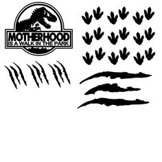 the motherhood is a walk in the park logo and some black ink on white paper